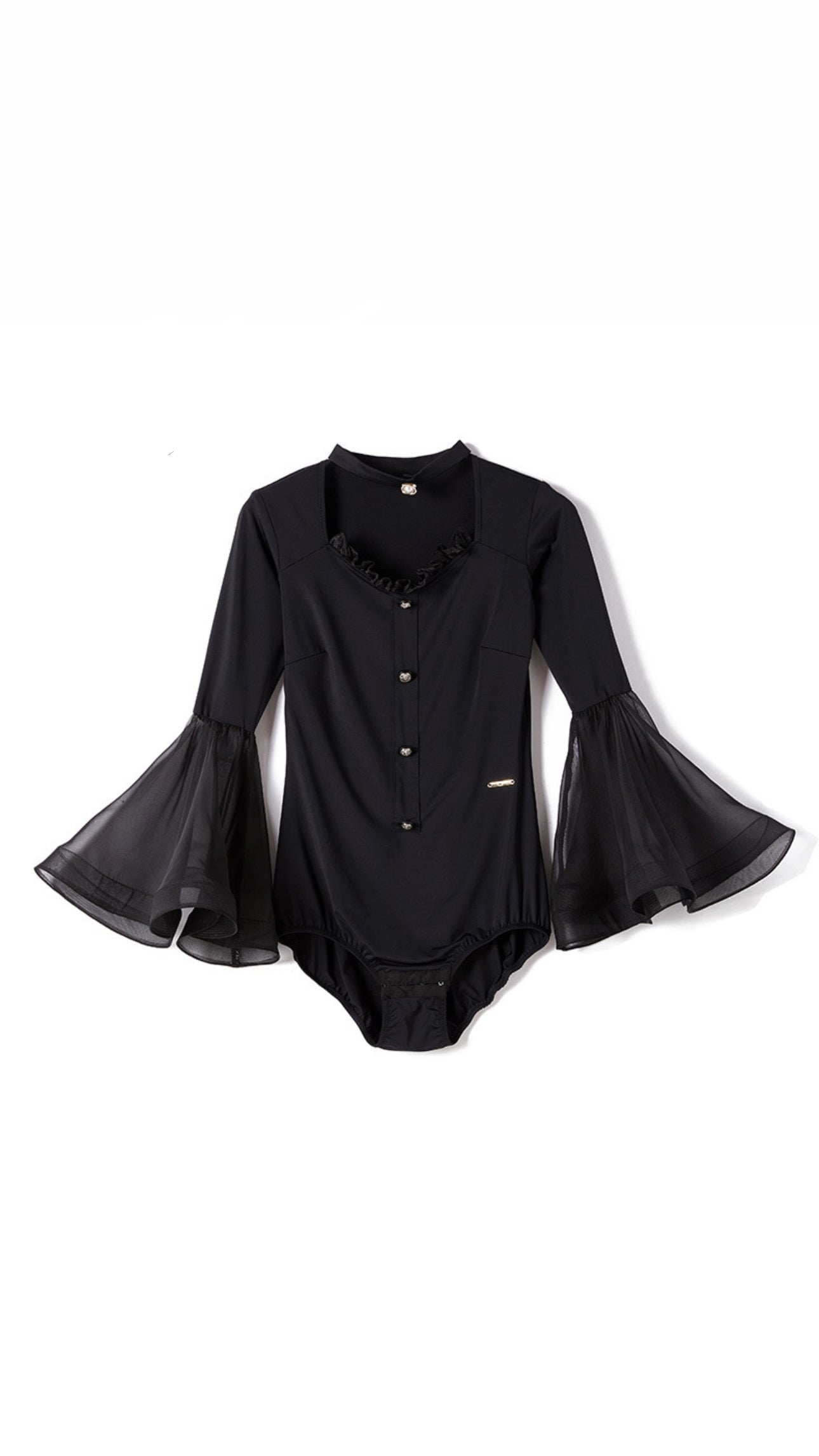 Leotard bell sleeves with choker