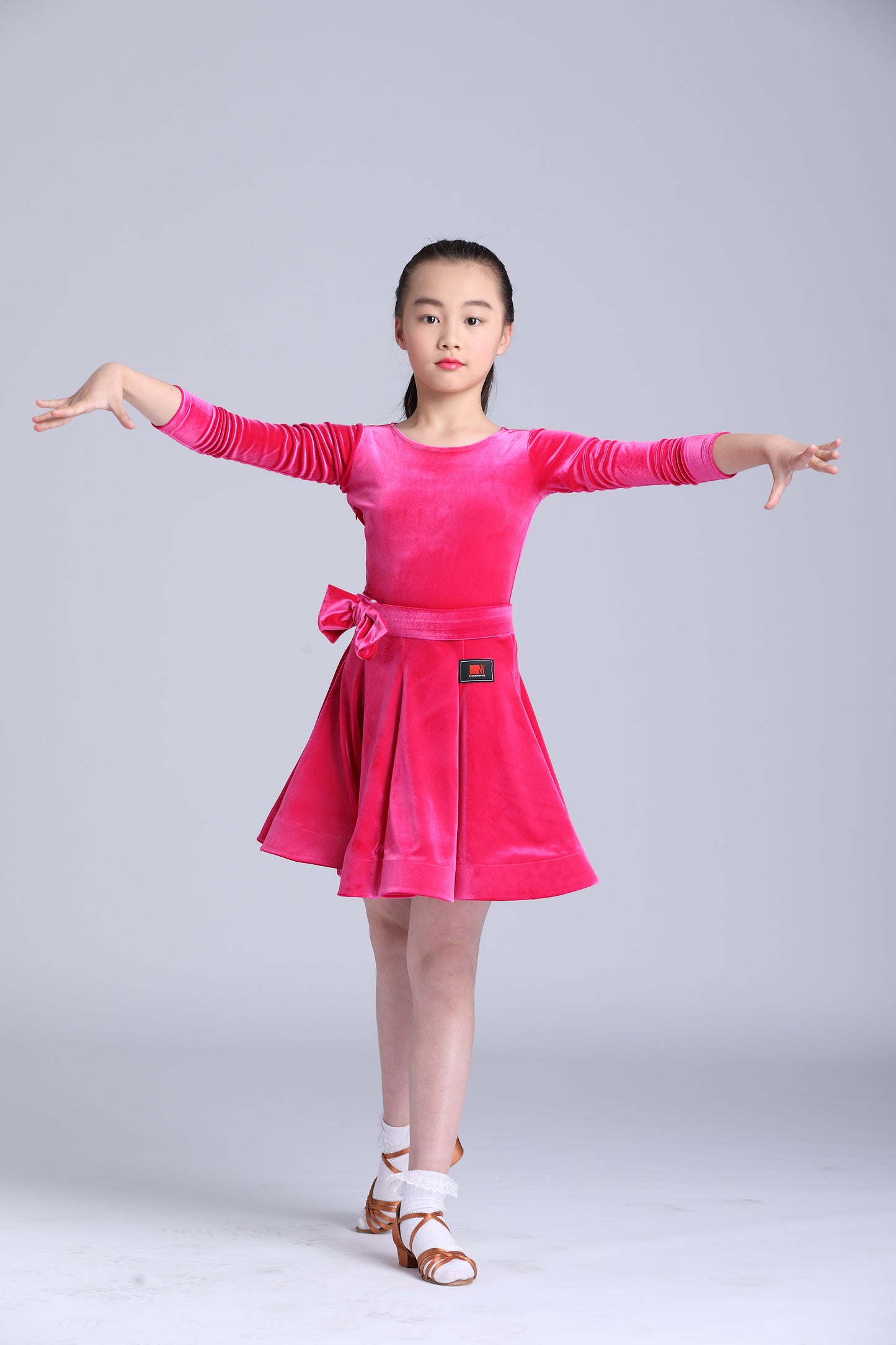 Light fuchsia Velvet Pre-teen Dress