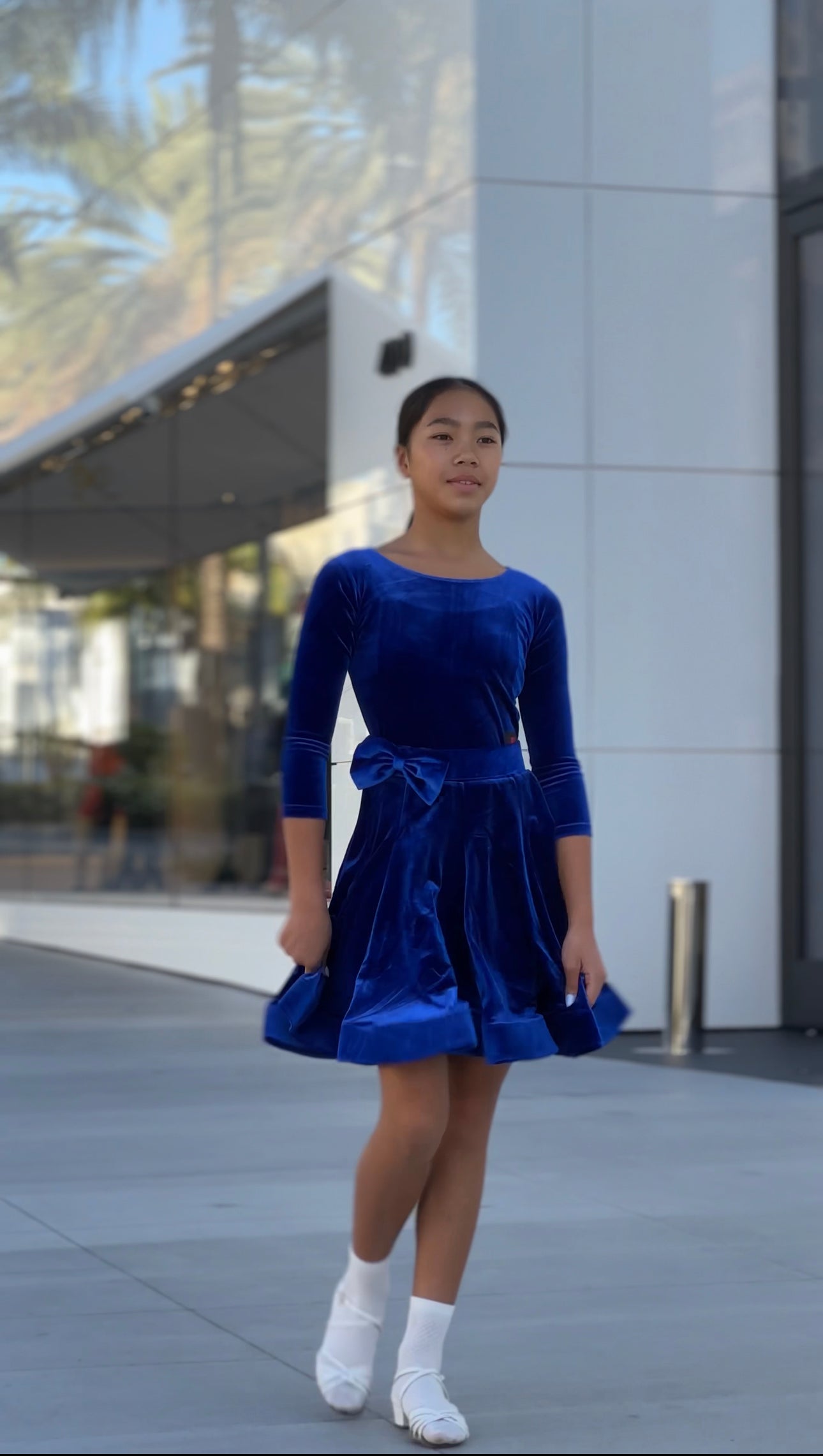 Royal Blue Velvet Dress