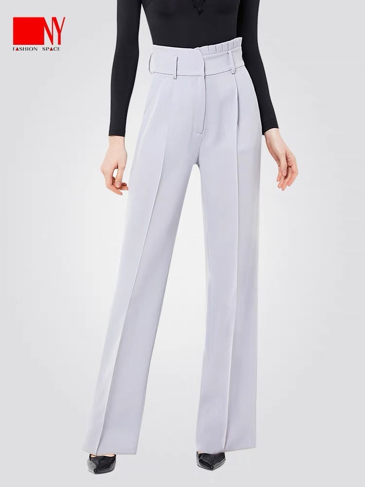 Grey Ladies trousers High Waist