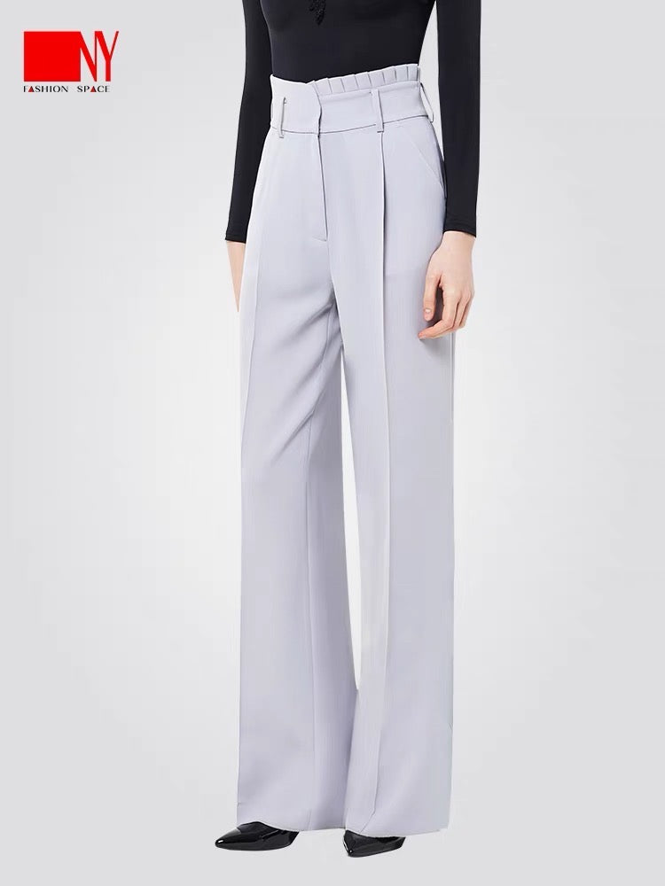 Grey Ladies trousers High Waist