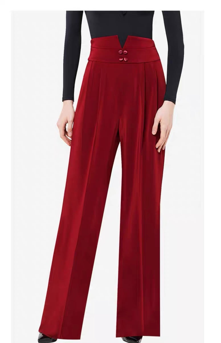 Wine Red Ladies trousers High Waist