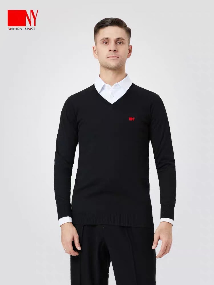 Long sleeve woolen sweater V shape, loose